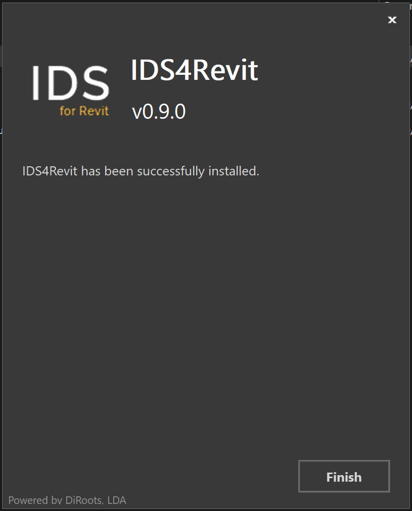 IDS4Revit Installation Finish